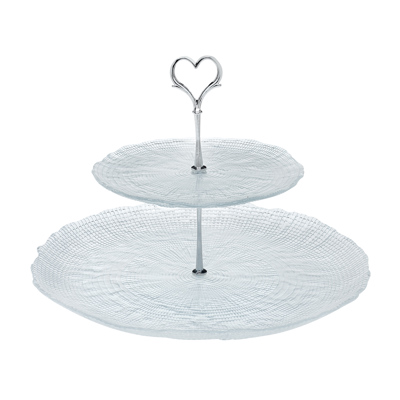 Cryspo Trio Ορντερβιέρα Γυάλινη 2όροφη ''Kanvas Clear'' Φ33/Φ21cm 8026073